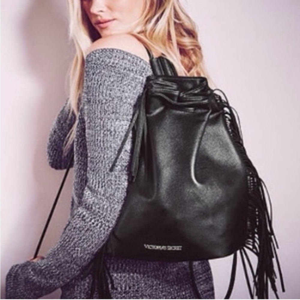 Victoria's Secret Black Fringe Shoulder Bag - Picture 5 of 6